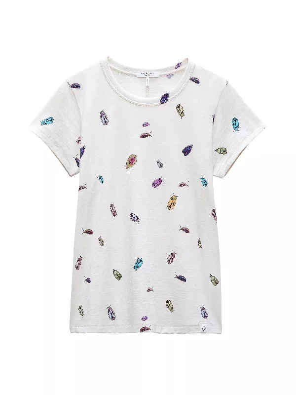 Bamboo T-ShirtsRag & Bone Women's Beetle Print Short Sleeve T-Shirt, Beige