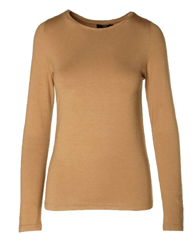 Collaborative T-ShirtsWomen's Boat Neck T-Shirt In Camel