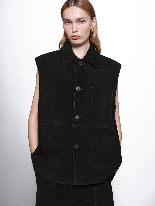 Lidiane Suede Vest, Black