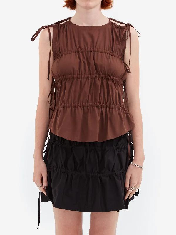 S-BA Ruched Vest - Espresso