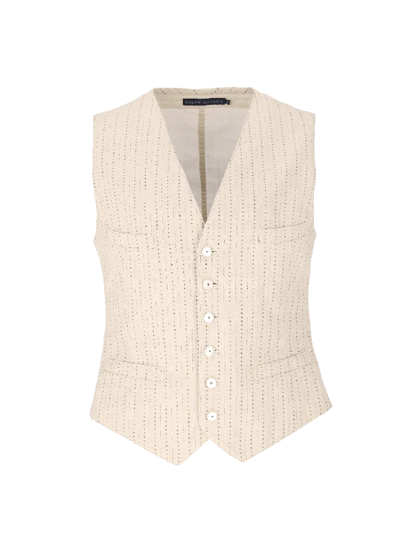 striped cotton jacquard vest