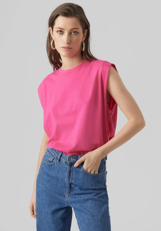 Vero Moda Anna Batwing Vest Top, Pink Yarrow