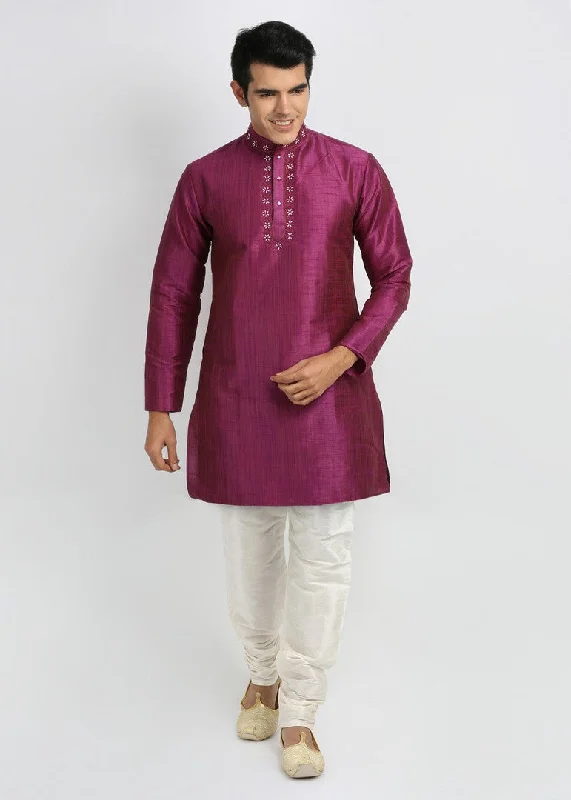 Graceful Indian Traditional Purple Kurta Set- BL4021SNT