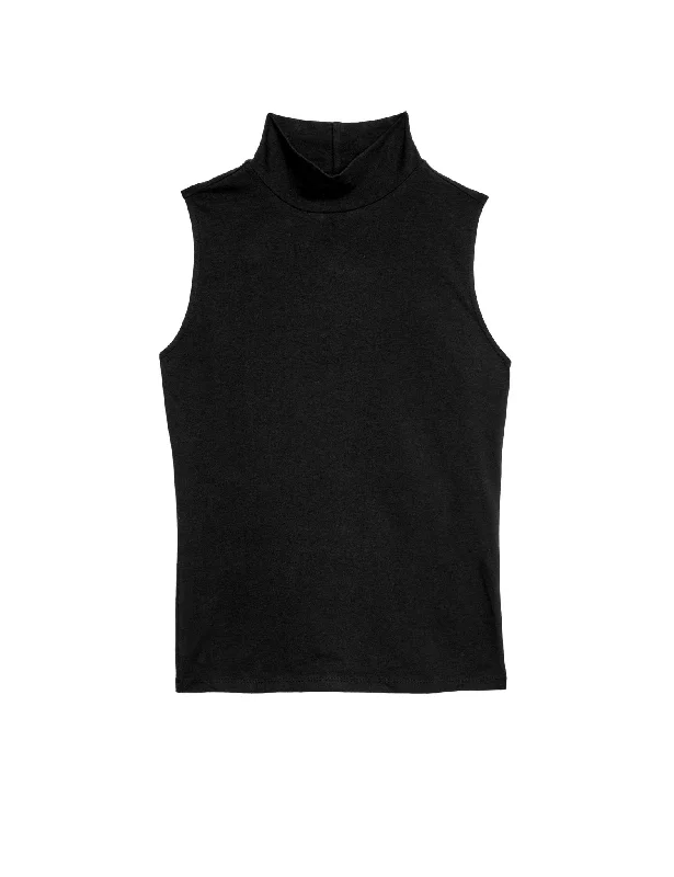 Cotton Rich Funnel Neck Vest Top