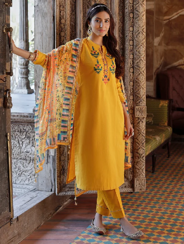 Embroidered Cotton Suit Set 3844