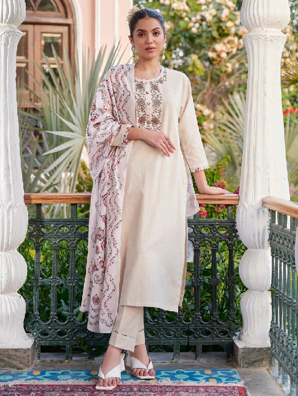 Embroidered Cotton Suit Set 3866