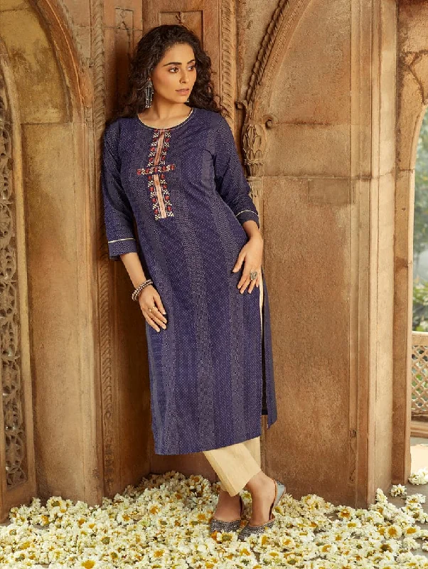 Embroidered Handloom Cotton Kurta Pants Set 3677