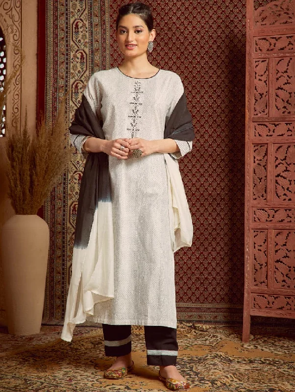 Embroidered Handloom Cotton Suit Set 3687