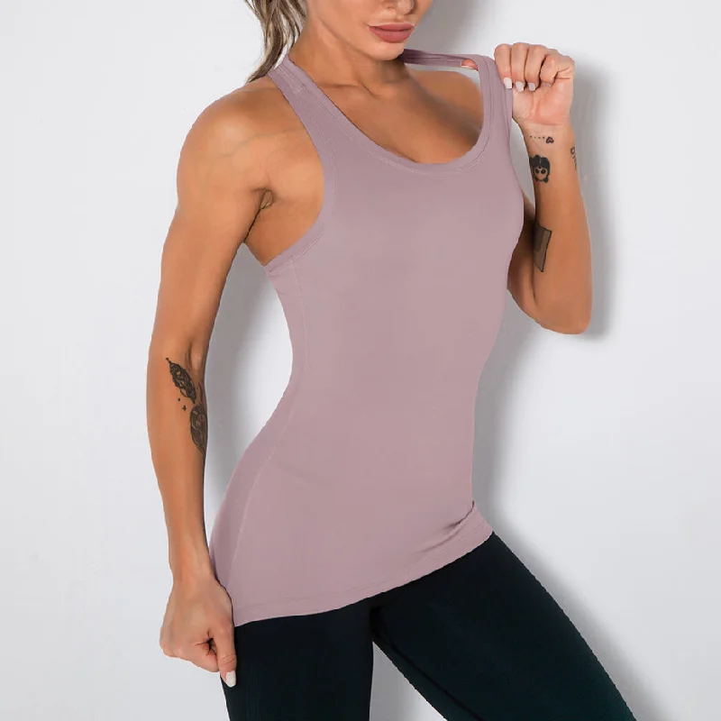 Sports Vest Women Tight Long Fitness Yoga Tank Top Wholesale Activewear Tops