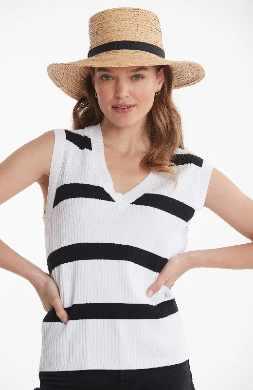 Striped V Neck Tennis Vest