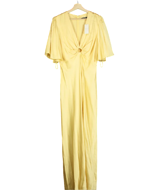 Abercrombie & Fitch Yellow O-ring Maxi Dress UK LAthletic Dress