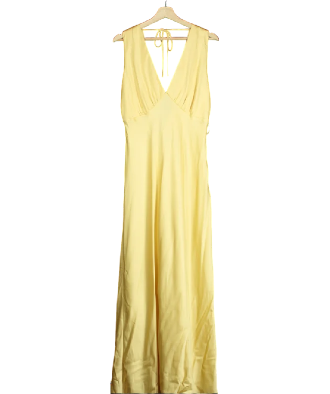 Abercrombie & Fitch Yellow Plunge Cowl Back Maxi Dress UK LTutu Dress