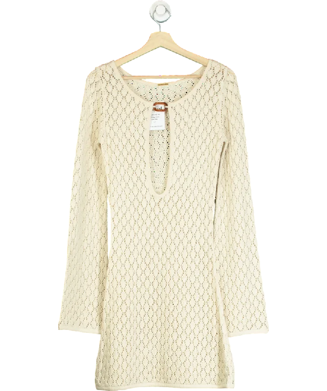 Away That Day Beige Bimini Crochet Dress UK XS/SOne-shoulder Dress