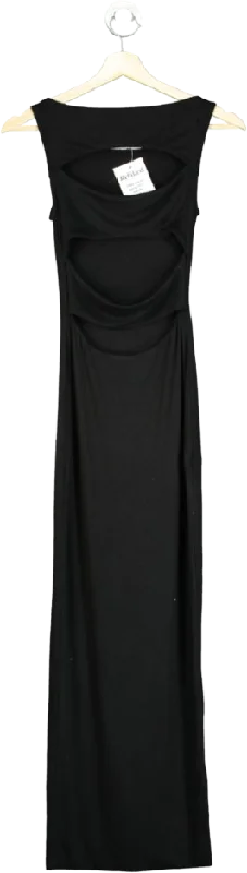 Bayse Black Cut-out Front Midi Dress UK XSMidi Dress