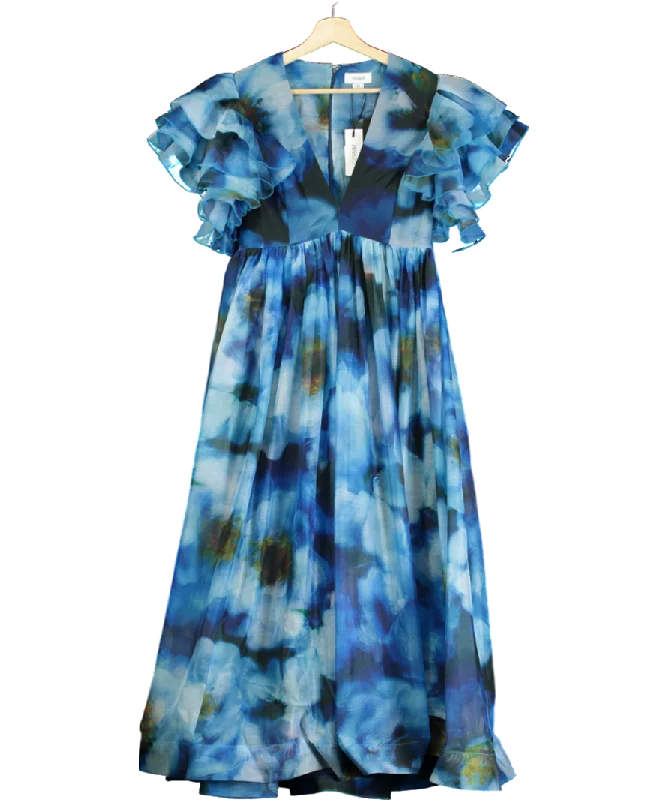 Coast Blue Mega Ruffle Plunge Full Skirted Dress UK 8Polka-dot Dress