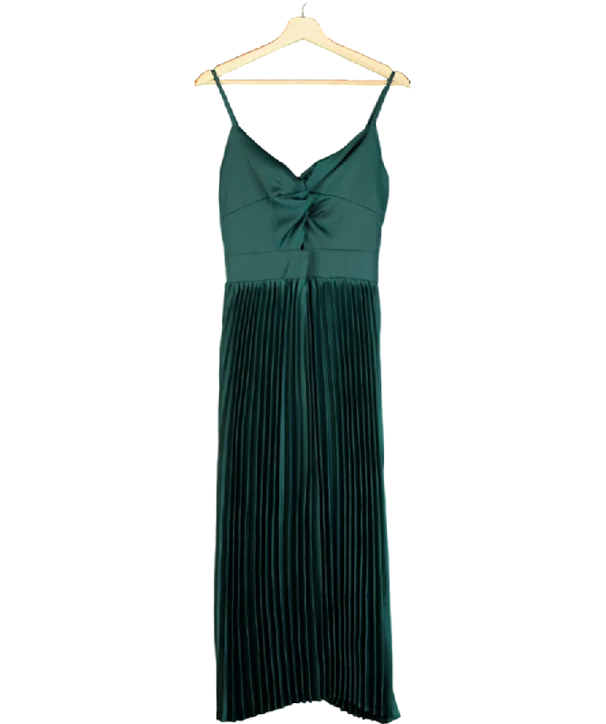 Cupshe Green Satin Evening Knot V-neck Maxi Dress UK SThermal Dress