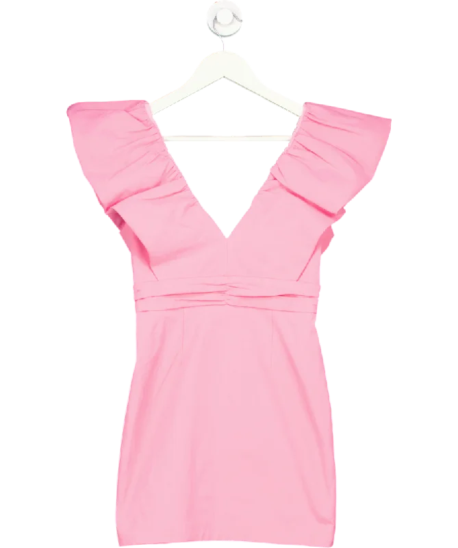 Elle Zeitoune Pink Destiny Fitted Mini Dress UK 6Tulle Dress