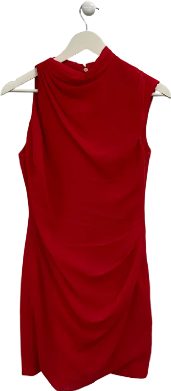 FOREVER NEW Red Noa Draped Mini Dress UK 8Embroidered Dress