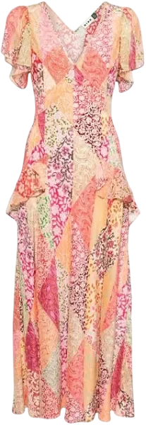 Rixo Silk Evie Floral Midi dress Dress UK 8Shirt Dress