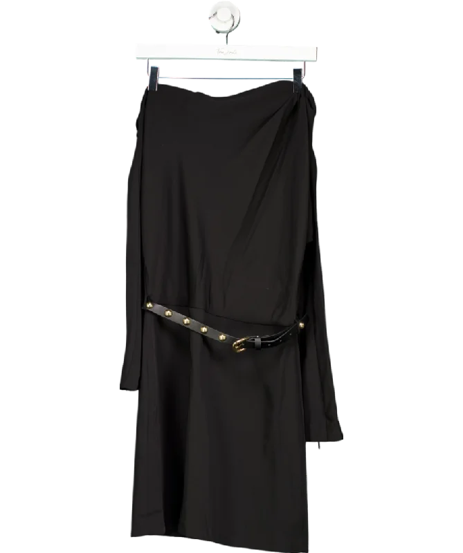 MANGO Black Asymmetrical Dress With Belt UK 10Maxi Dress