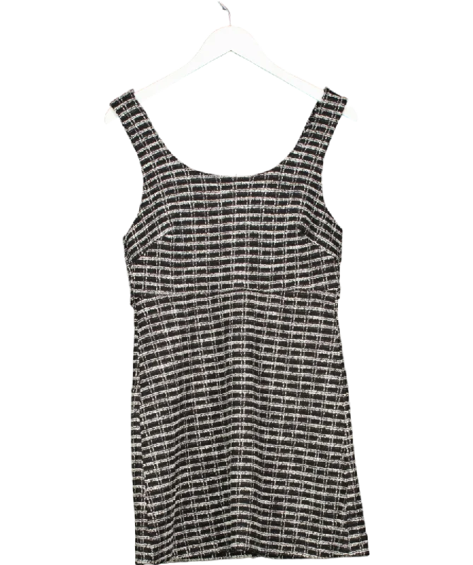 MANGO Black Check Tweed Dress UK 10Sweater Dress