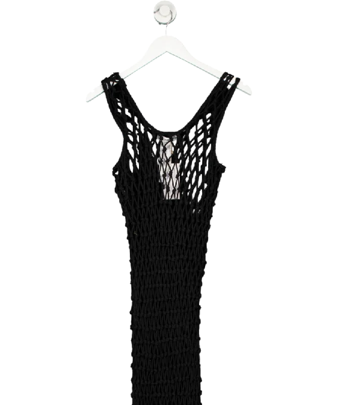 MANGO Black Mesh Dress With Fringe Detail UK 8Sequin Dress