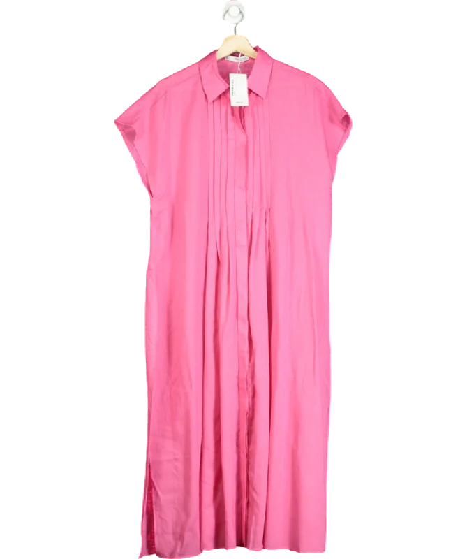 MANGO Pink Shirt Dress With Slits UK MPrairie Dress