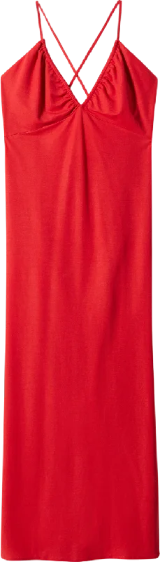 MANGO Red Ruched Midi Dress UK 10Fit-and-Flare Dress