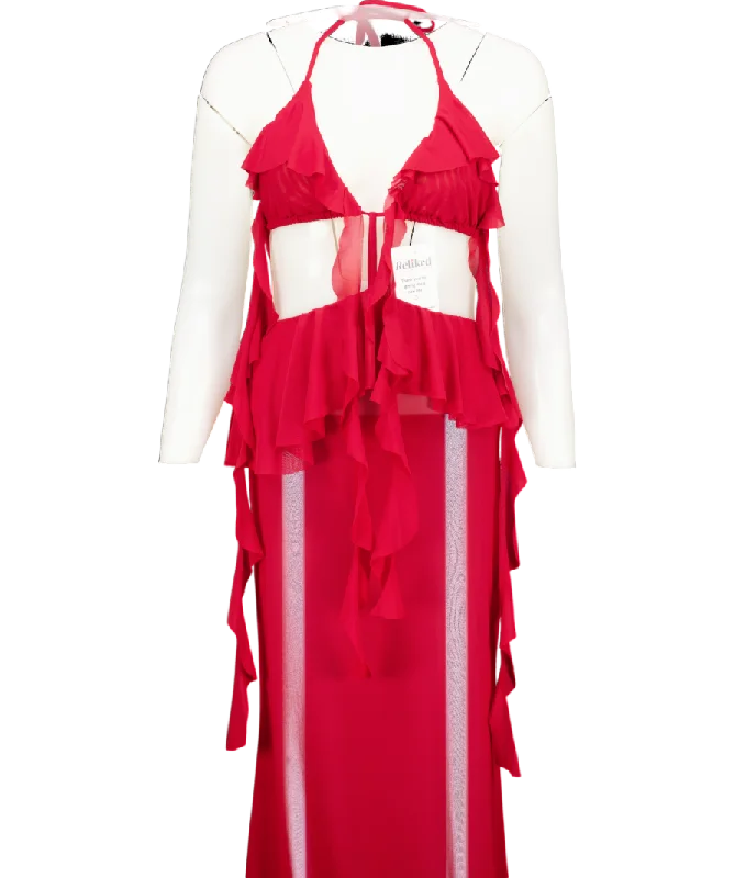 Natalie Rolt Red Ariel Maxi Dress UK 6Victorian Dress