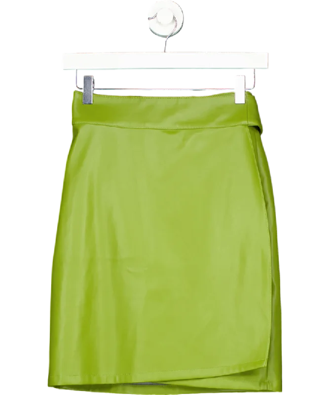 Never Fully Dressed Green Jaspre Vegan Leather Wrap Skirt UK XS/SEvening Dress