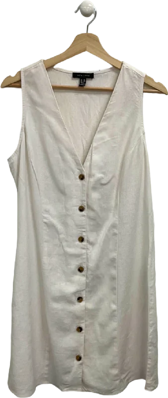 New Look White Button-Down Sleeveless Dress UK 12Hiking Dress