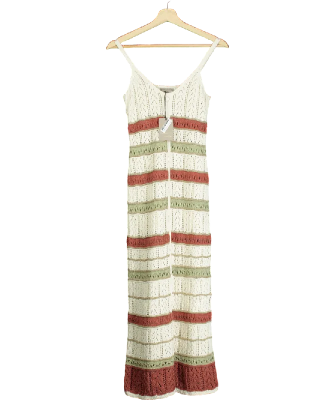 River Island Cream Knit Crochet Maxi Dress UK XSShirt Dress