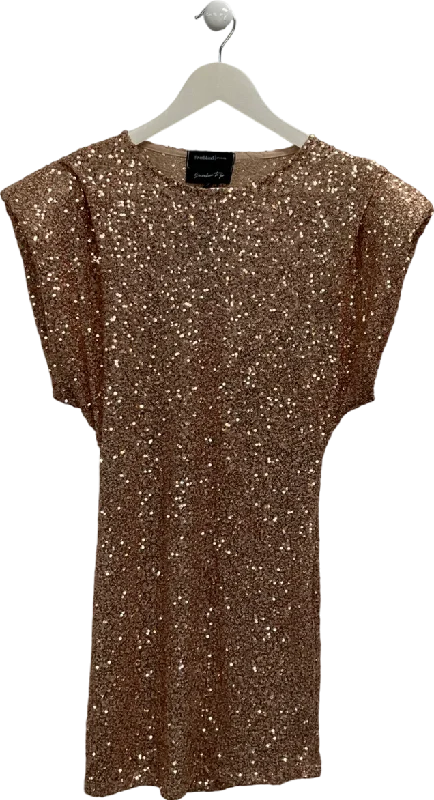 River Island Rose Gold Shoulder Detail Sequin Mini Dress UK SBusiness Dress