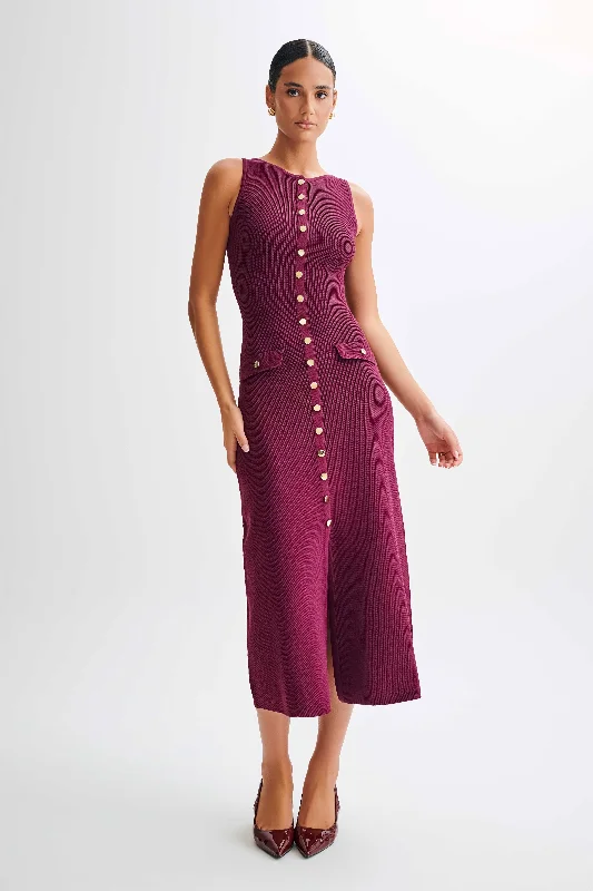 Sawyer Sleeveless Buttoned Maxi Dress - PlumBridal Dress