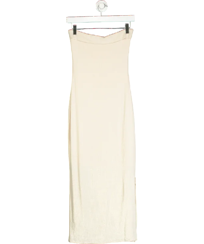 SDeer Cream Tube Maxi Dress UK SBridal Gown