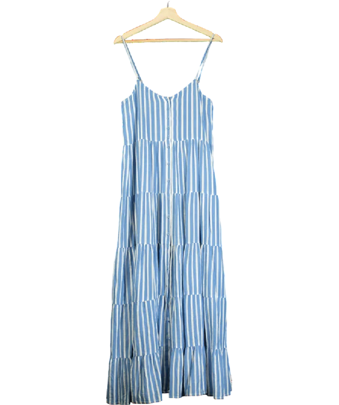 Sezane Blue Ama Striped Dress UK SOffice Dress