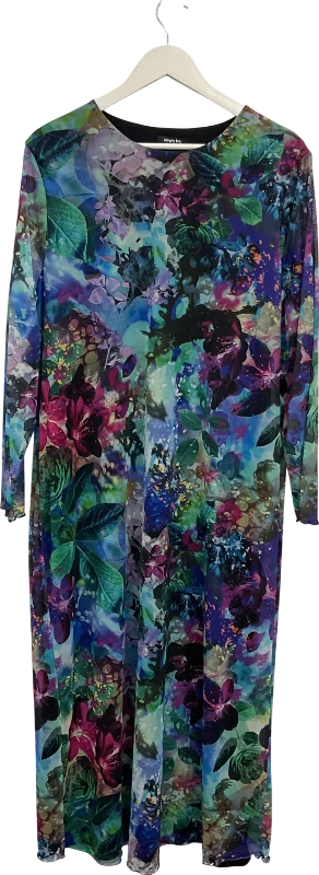 SimplyBe Multicoloured Multi Floral Print Mesh Column Dress UK 26Sheath Dress