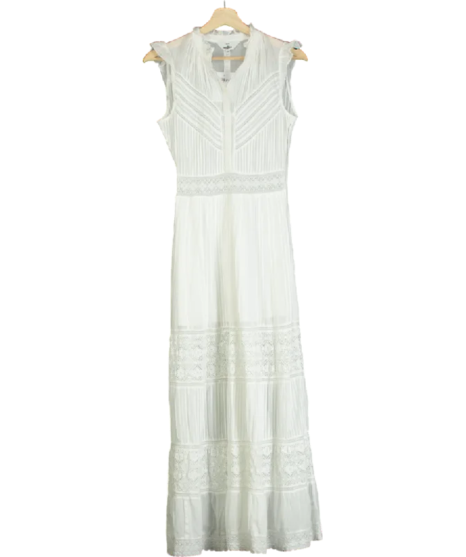 Skye By Brora White The Organic Cotton Lace Dress UK 6Halter Dress