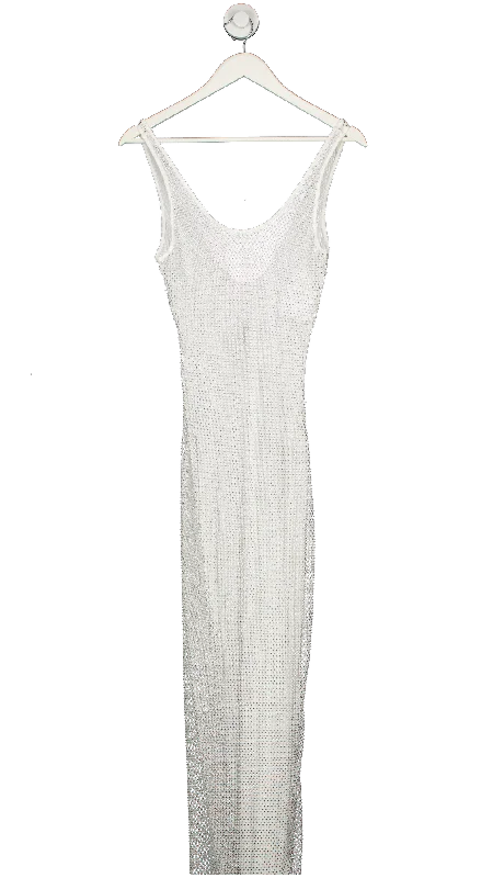 White Fox White See The Light Diamante Maxi Dress UK XSFleece-lined Dress