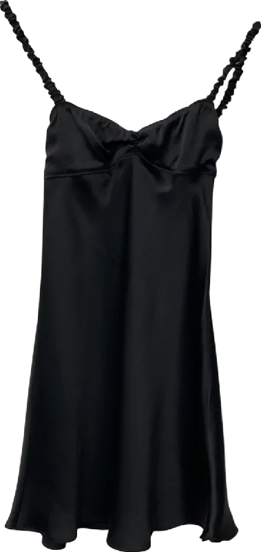 ZARA Black Open Back Satin Dress UK XSRetro Dress