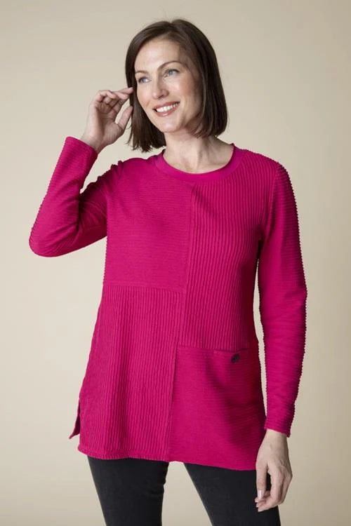 Habitat, 16011 Seamed Pocket Tunic, MerlotTunicTopVortex