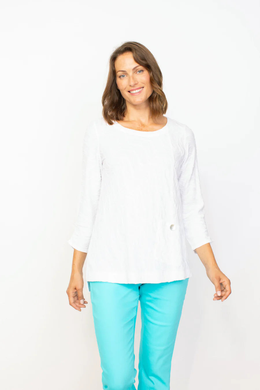 Habitat Sale, 16317 Stepped Hem Tunic, White 50% Off Regular PriceTunicTopPhoenix