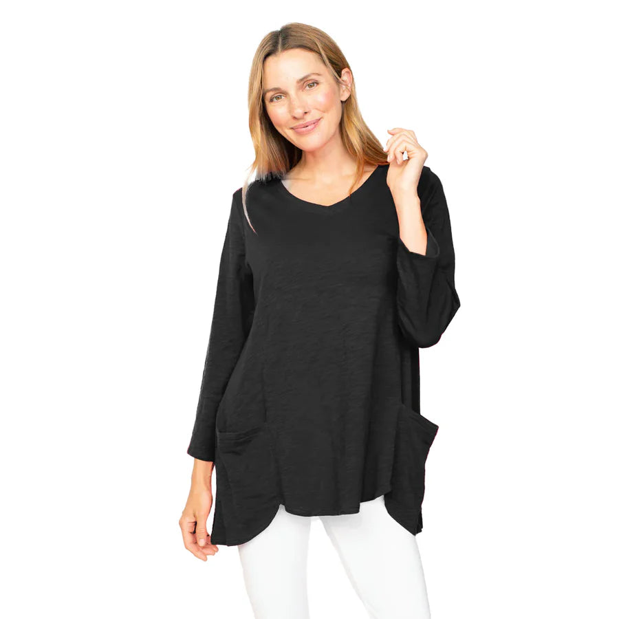 Habitat, 27637 Pocket V-Neck Tunic, BlackTunicTopPegasus