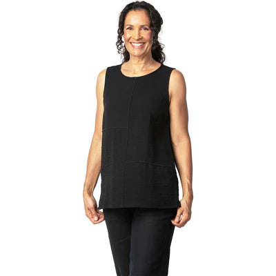 Habitat Sale, 30650 Pieced Sleeveless Tunic Tank, Black 50% Off Regular PriceTunicTopInfinity