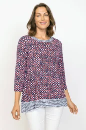 Habitat Sale, 55325 Pleat Back Dot Tunic, Melon 50% Off Regular PriceTunicTopZen