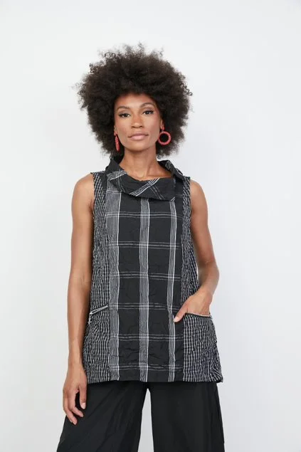 Liv Sale, 108324 Plaid Grid Pattern Mix Tunic, 40% Off Regular Price!TunicTopPhoenix