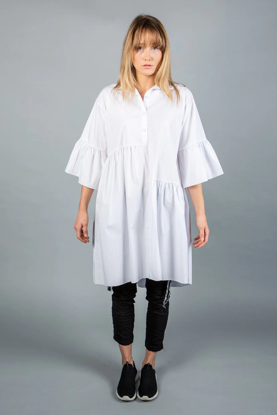 Paolo Tricot Sale, 5384 Bell Sleeve Tunic 50% Off Regular PriceTunicTopSilver