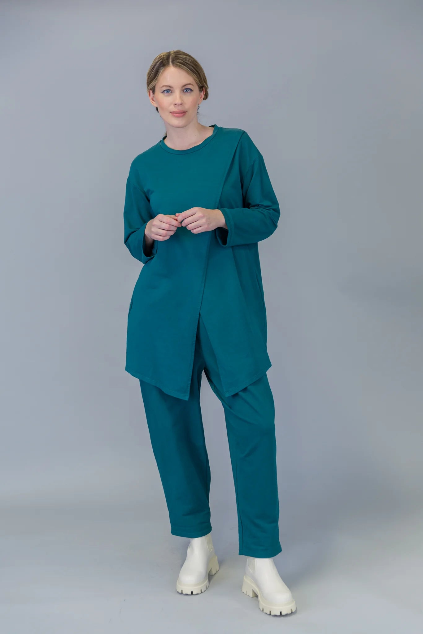 Paolo Tricot Sale, SU8437 Cross Over Tunic 50% Off Regular PriceTunicTopTerra