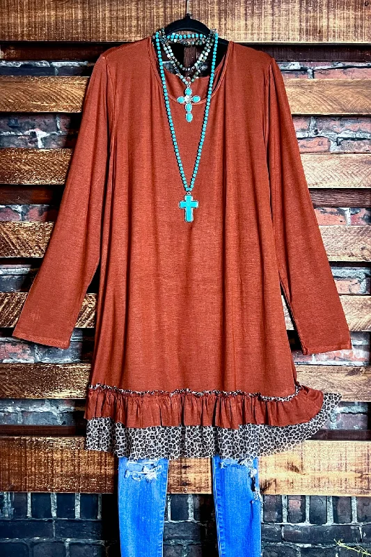 DARLING DAY DREAM LONG TUNIC IN RUSTTunicTopGold