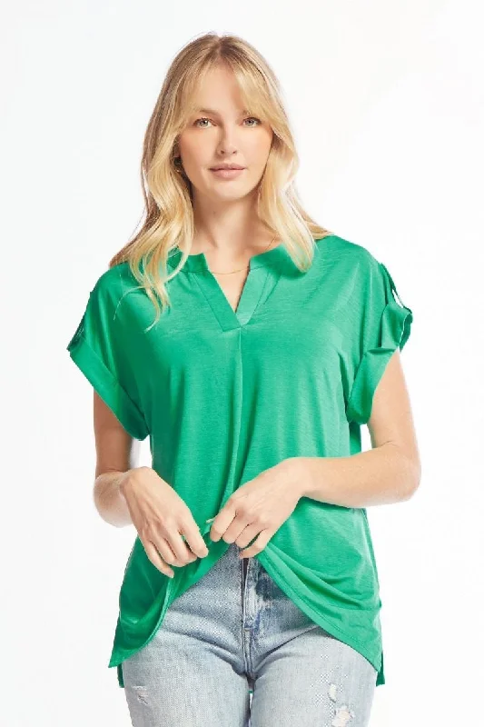 Dear Scarlett Lizzy Solid Emerald Tunic Top LIZSS-C0151TunicTopExplorer